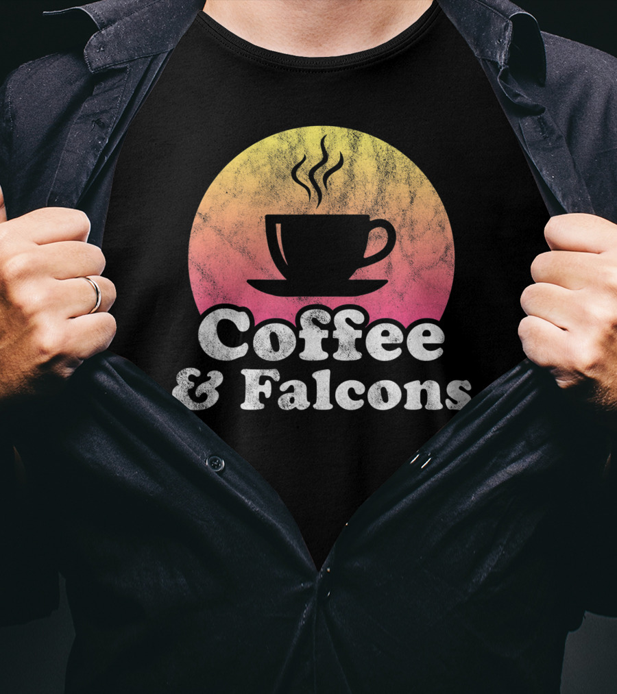 Coffee And Falcons Falcon Retro Style Cup T-Shirt
