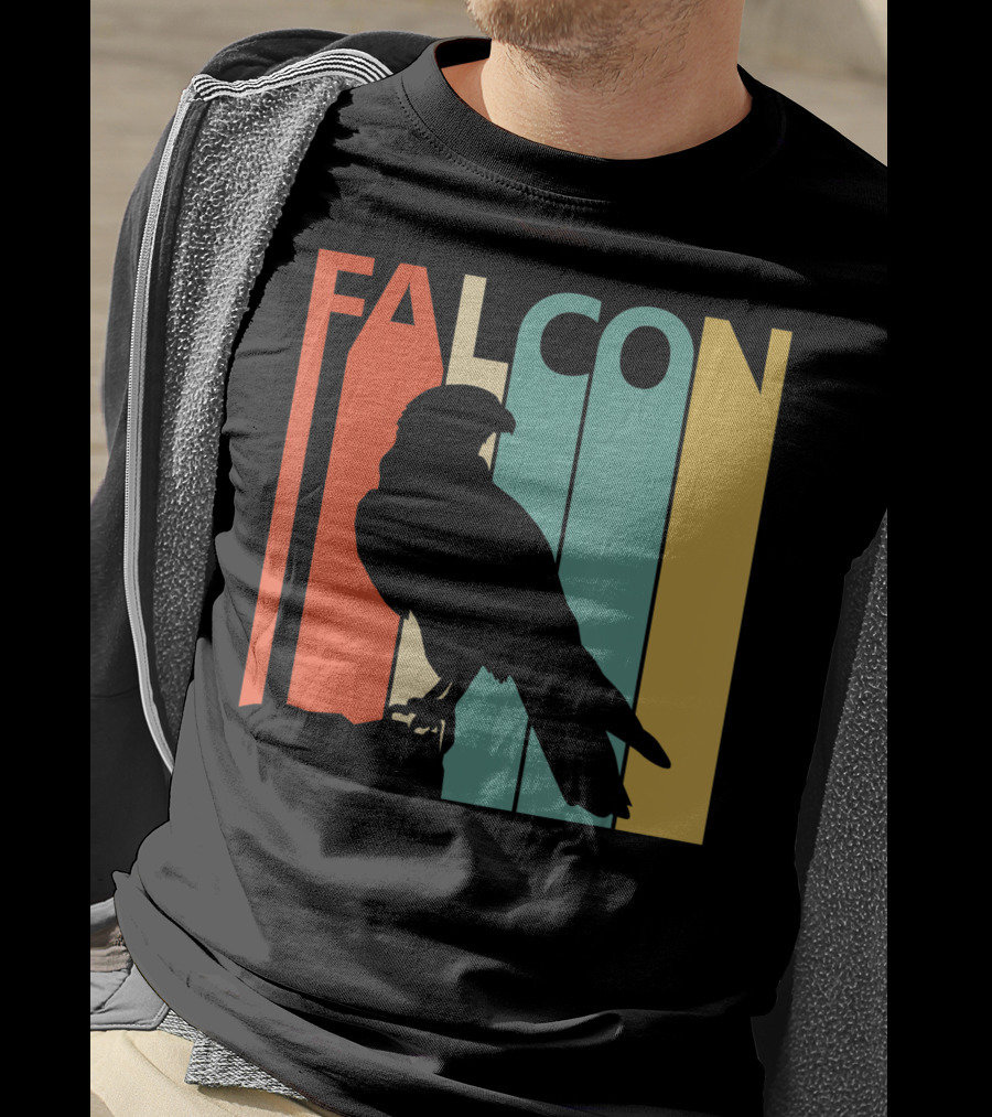 FALCON Safari Zoo Animal Silhouette Retro Stripes T-Shirt