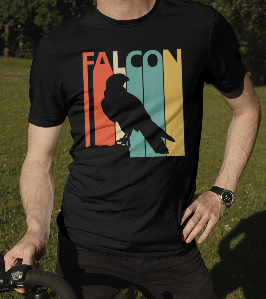 FALCON Safari Zoo Animal Silhouette Retro Stripes T-Shirt