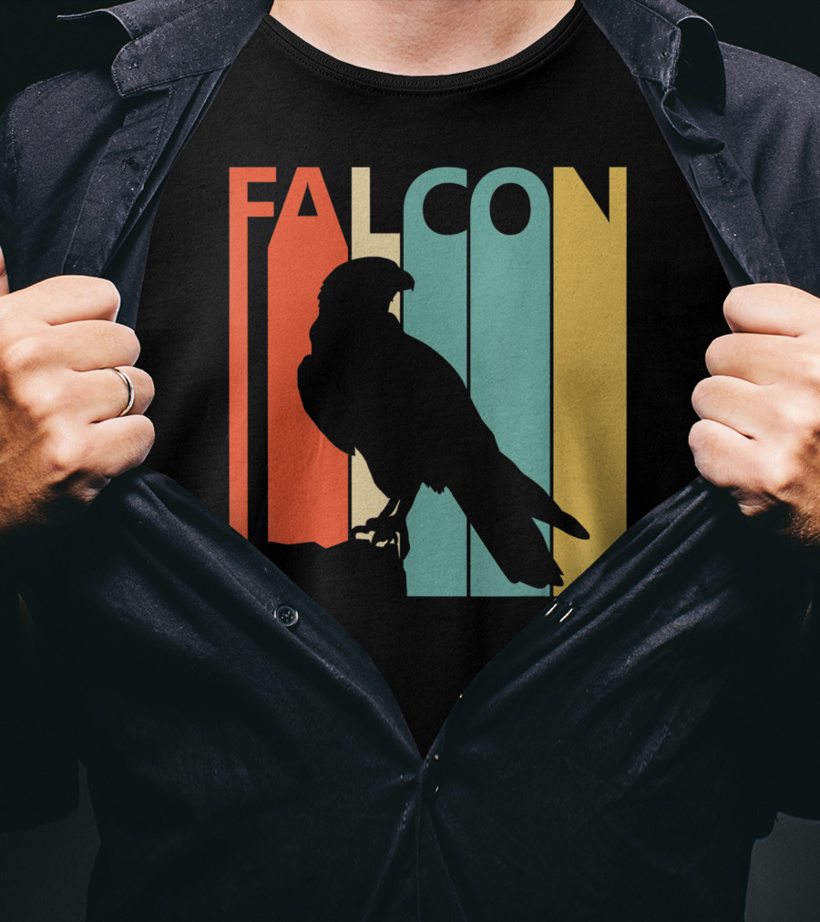 FALCON Safari Zoo Animal Silhouette Retro Stripes T-Shirt