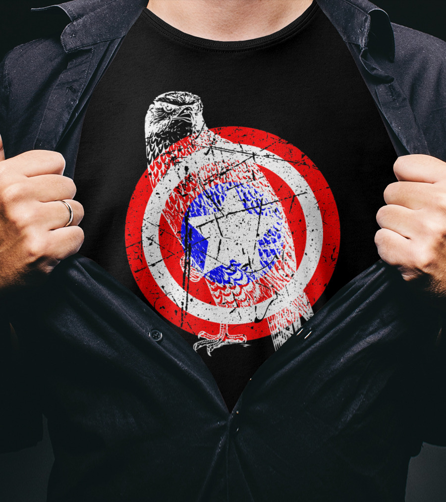 Falcon Shield Star Emblem America T-Shirt