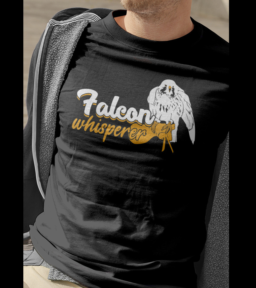 Falcon Whisperer Falconer’s Companion Bird Glove Emblem T-Shirt