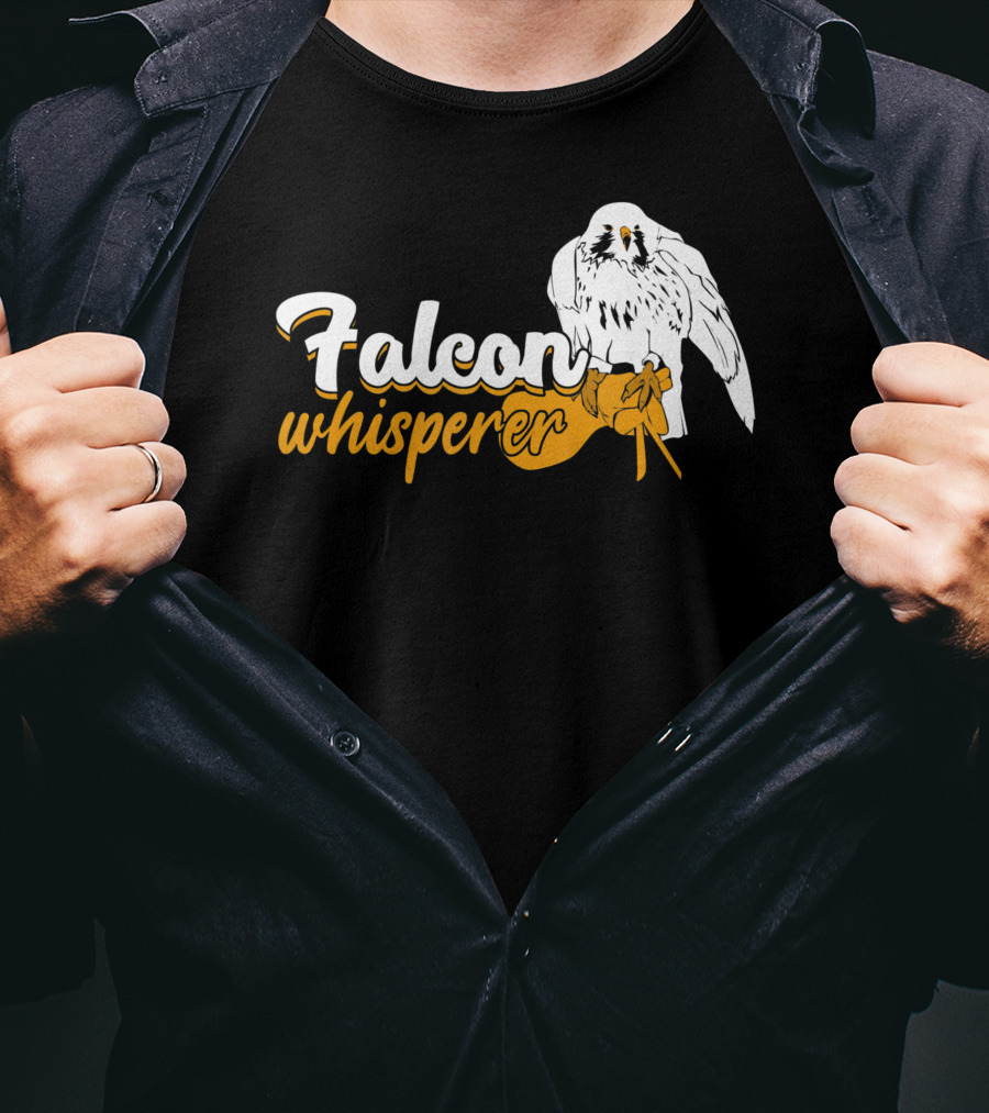 Falcon Whisperer Falconer’s Companion Bird Glove Emblem T-Shirt