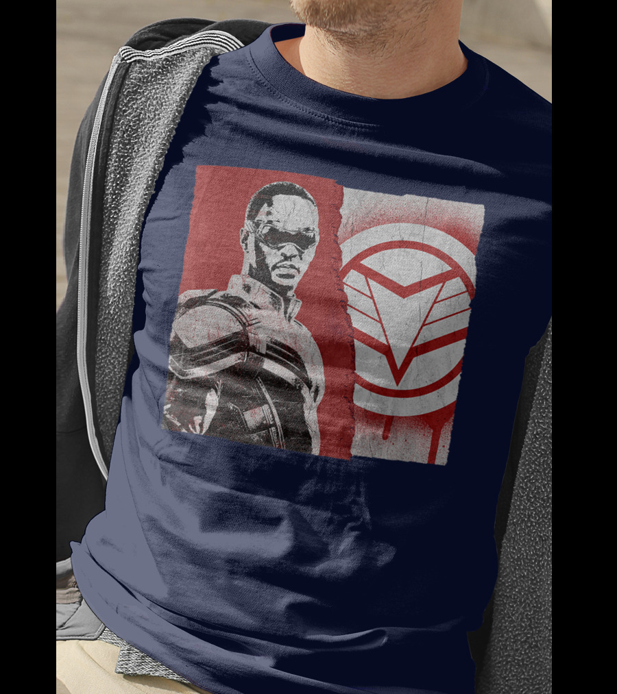 Marvel Sam Wilson The Falcon And The Winter Soldier Red White Emblem T-Shirt