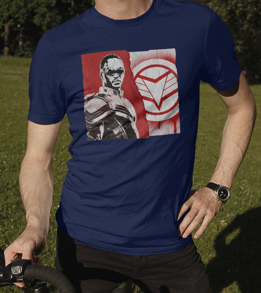 Marvel Sam Wilson The Falcon And The Winter Soldier Red White Emblem T-Shirt