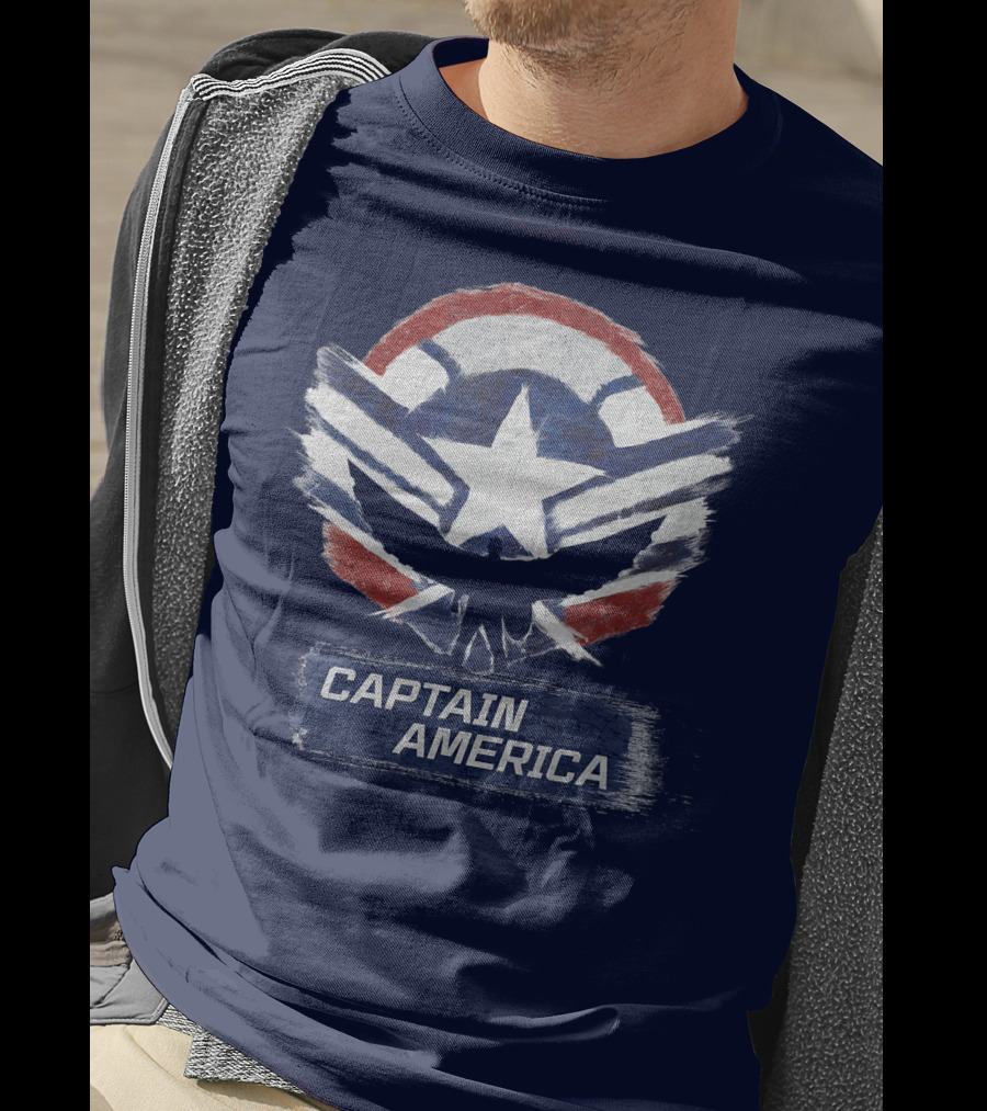 Marvel The Falcon The Winter Soldier Captain America Shield Chalk T-Shirt