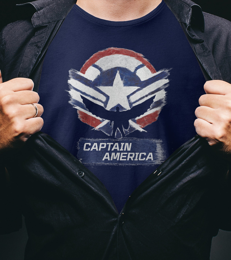 Marvel The Falcon The Winter Soldier Captain America Shield Chalk T-Shirt