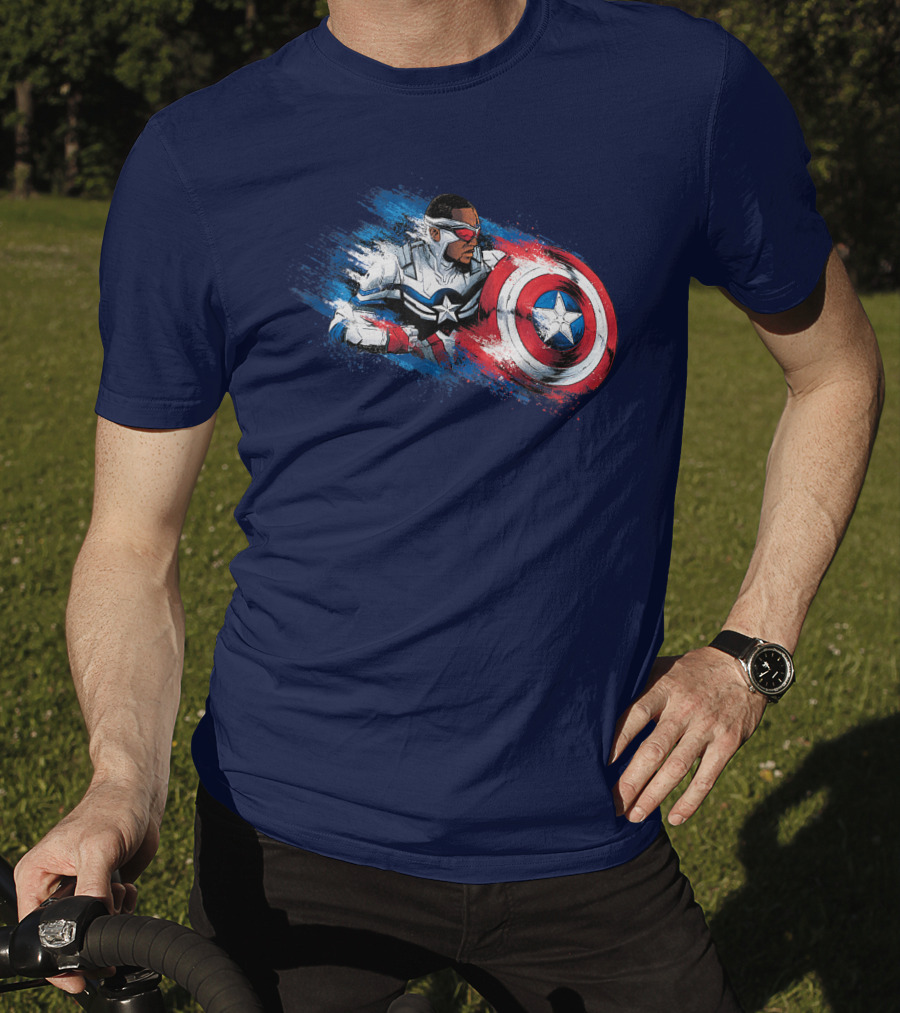 Marvel The Falcon Winter Soldier Captain America Shield Action T-Shirt