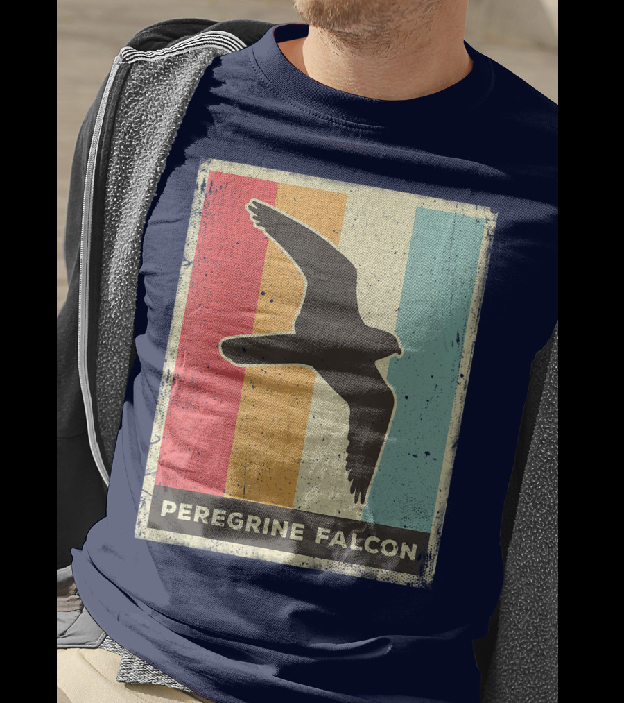 Peregrine Falcon Lover Vintage Animal Retro Stripes T-Shirt