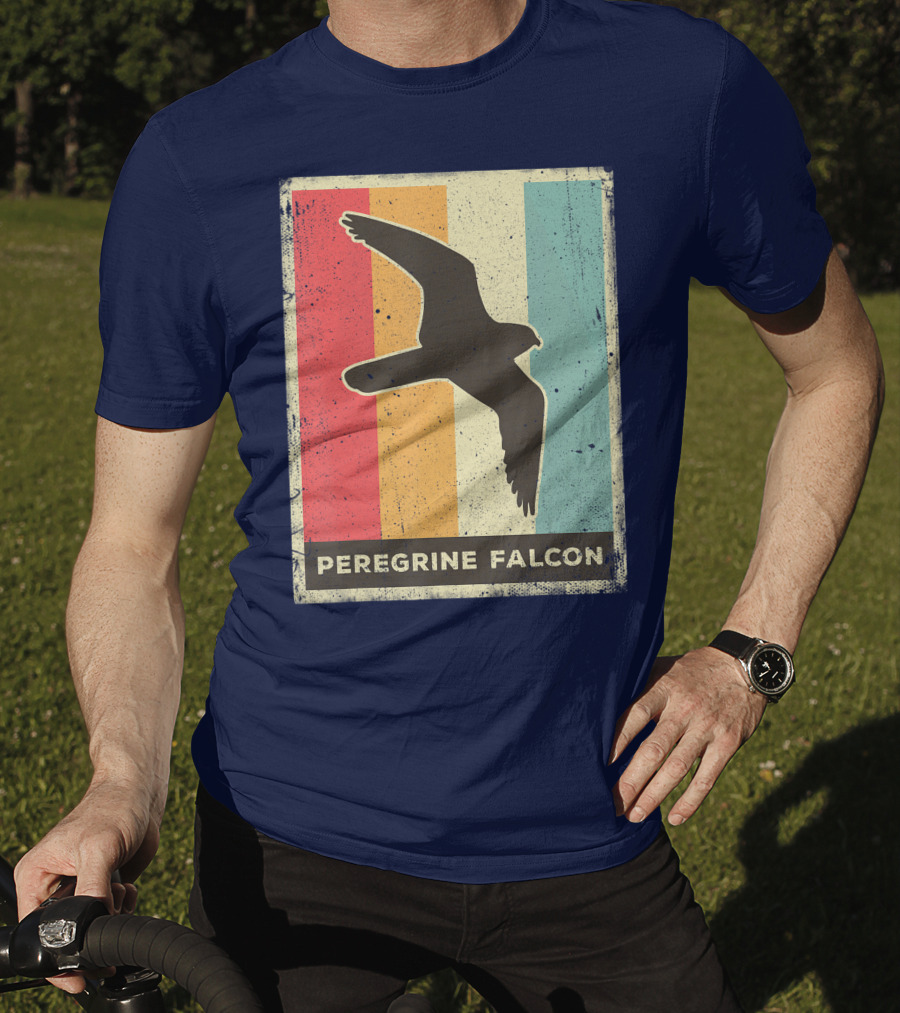 Peregrine Falcon Lover Vintage Animal Retro Stripes T-Shirt