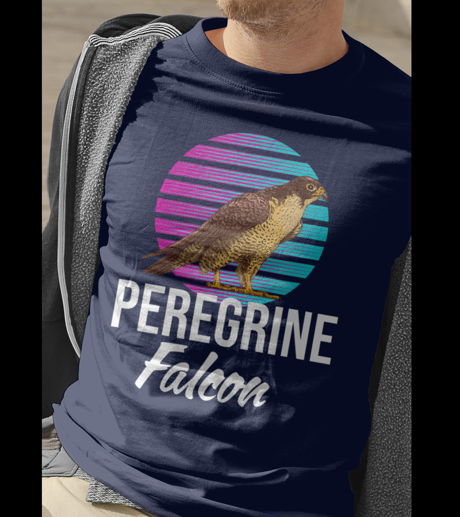 Peregrine Falcon Bird Retro Stripes Falcon Animal T-Shirt