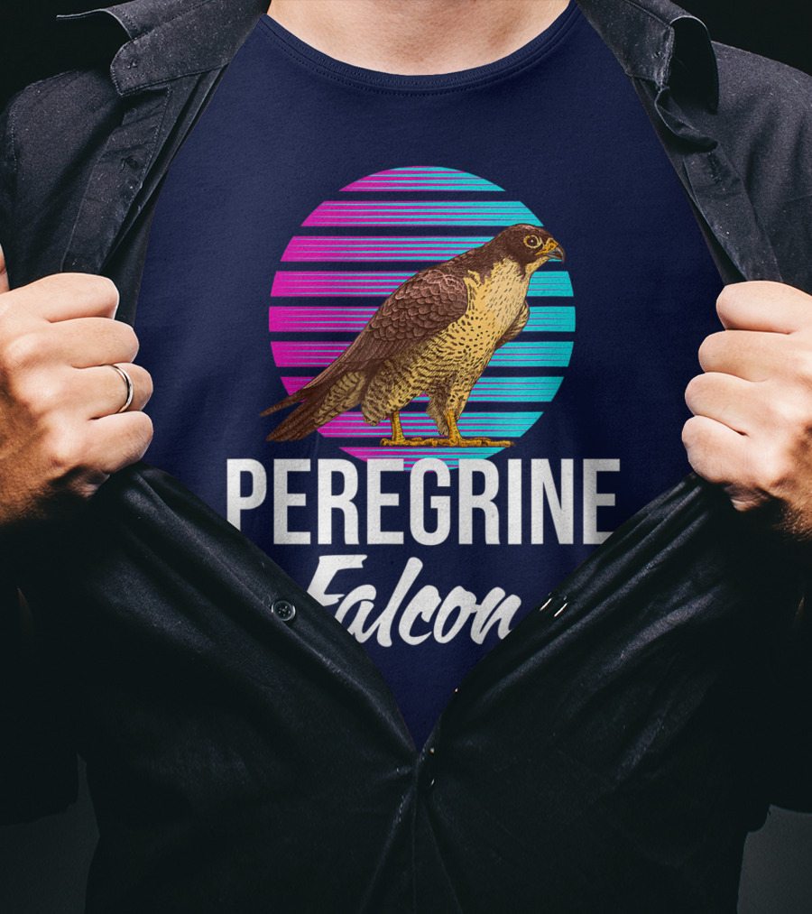 Peregrine Falcon Bird Retro Stripes Falcon Animal T-Shirt
