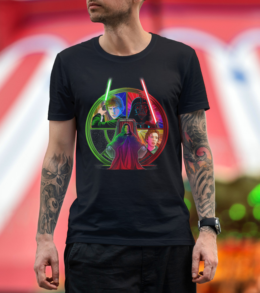Star Wars Return Of The Jedi Exclusive Throne Room Luke Vader Emperor Leia T-Shirt