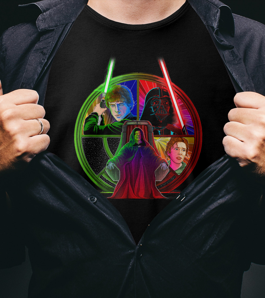 Star Wars Return Of The Jedi Exclusive Throne Room Luke Vader Emperor Leia T-Shirt