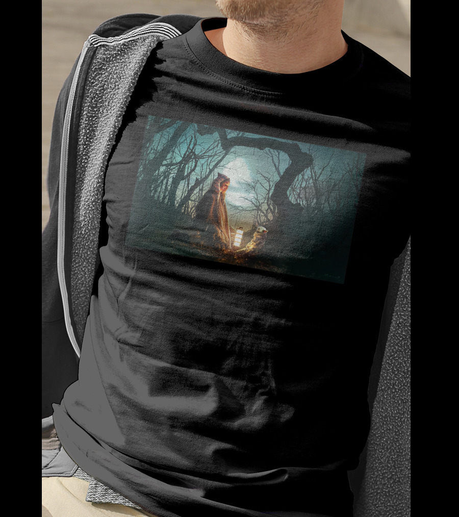 Star Wars The Mandalorian Ahsoka Grogu Jedi Ways Mysterious Forest Panel T-Shirt