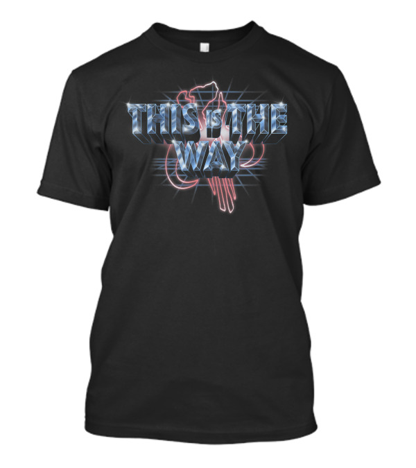 Star Wars The Mandalorian This Is The Way Neon Mythosaur Symbol 3D Grid T-Shirt
