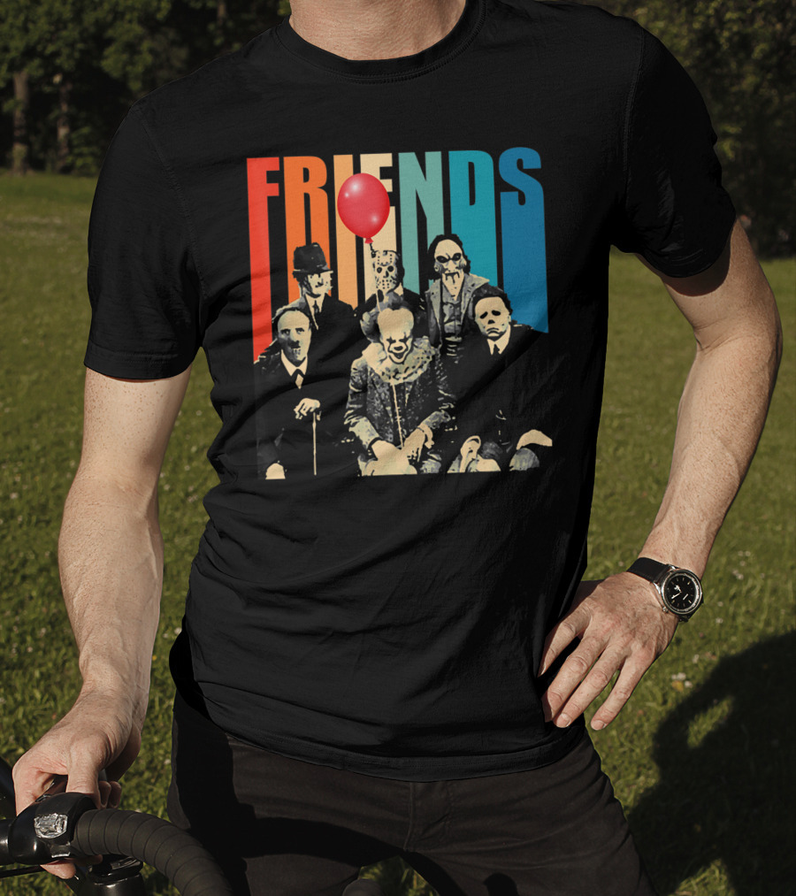 Friends Evil Scary Haunted Halloween Mask Horror Characters Balloon T-Shirt