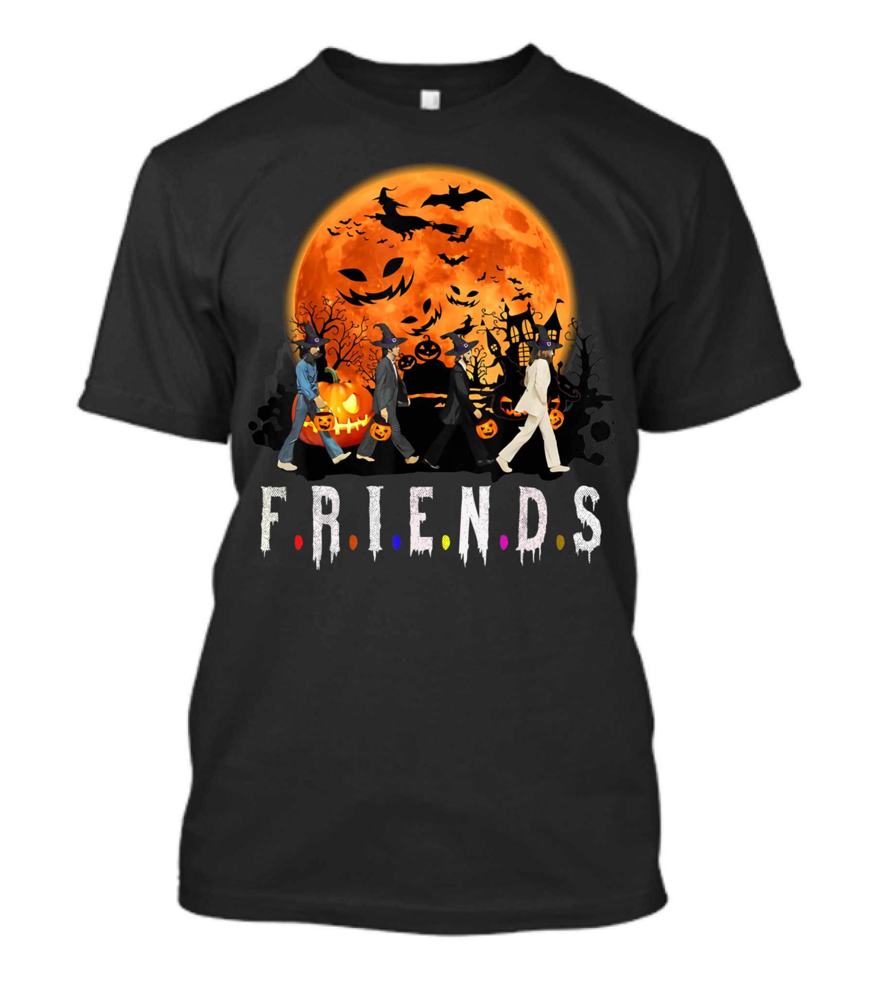 FRIENDS Funnycharacters Halloween Moon Trick Or Treat T-Shirt