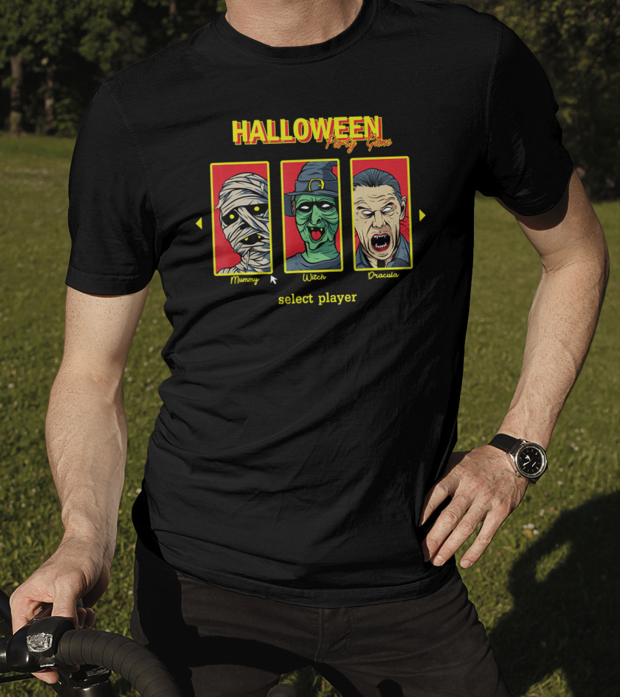 Halloween Party Game Mummy Witch Dracula Select Player T-Shirt