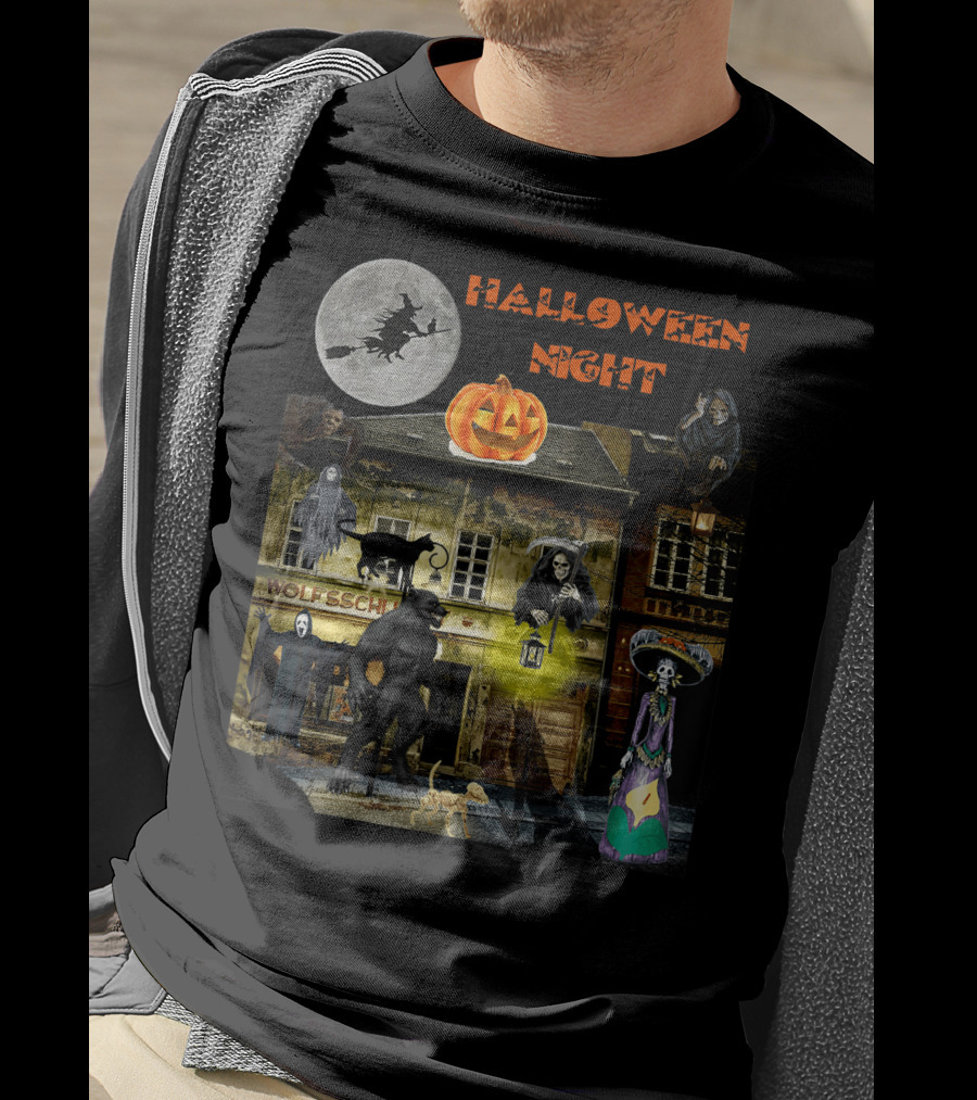Halloween Night Haunted Classic Monsters House T-Shirt