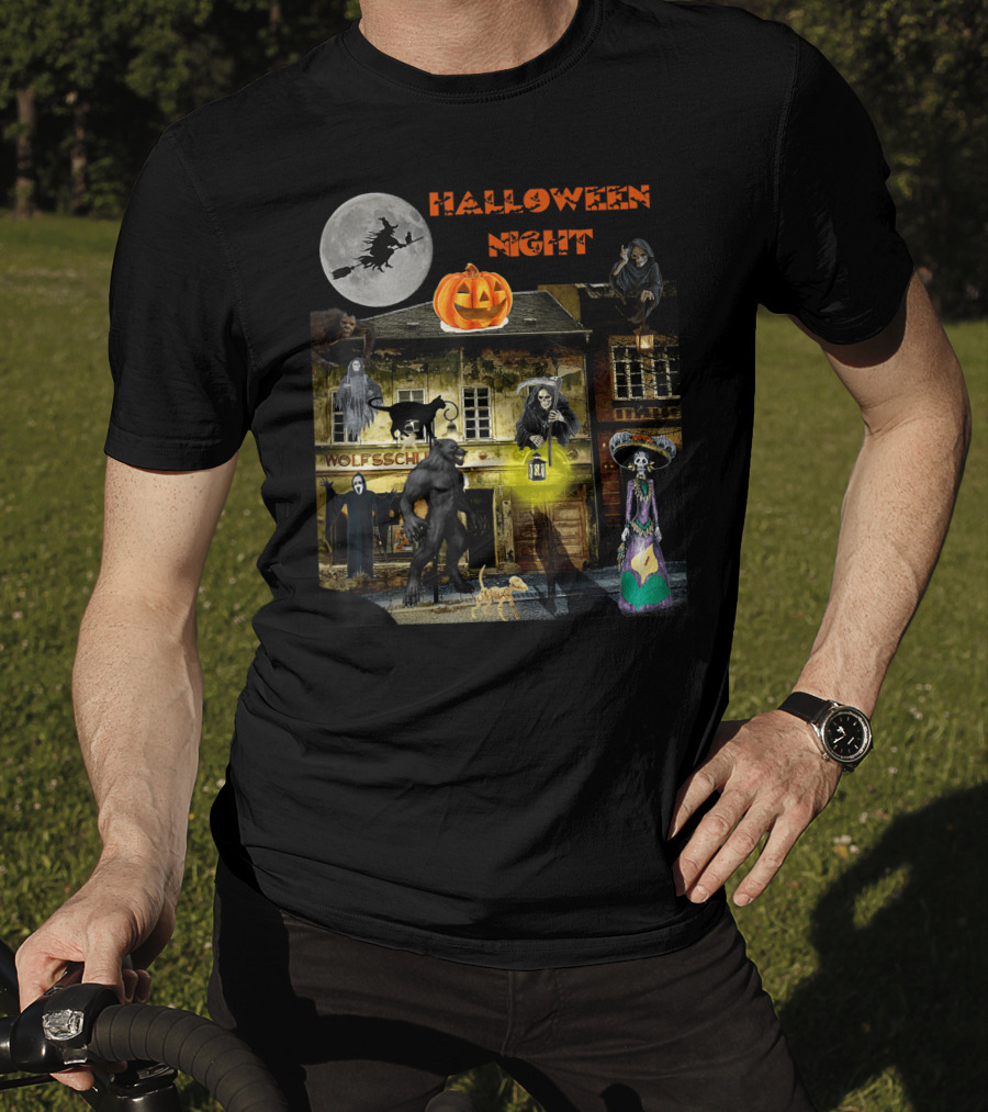 Halloween Night Haunted Classic Monsters House T-Shirt