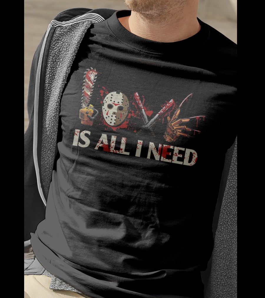 Love Is All I Need Horror Icons Halloween Accessories T-Shirt