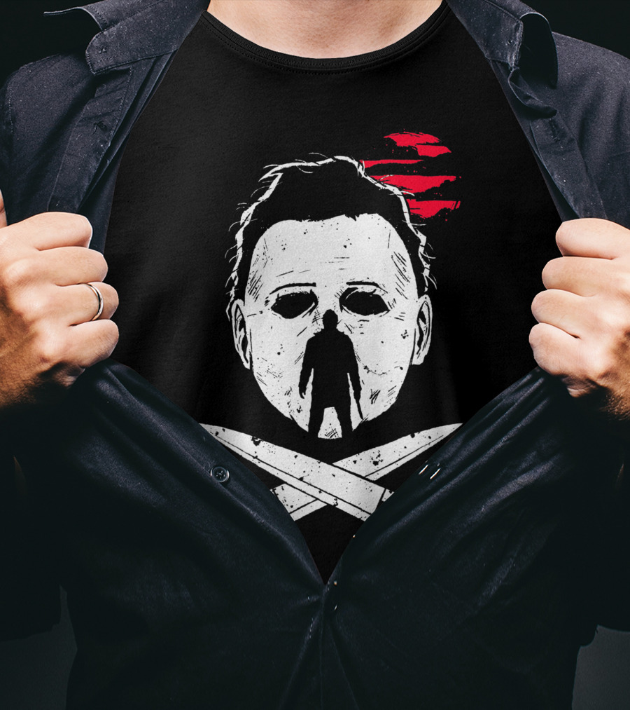 Horror Friday Halloween 37 Michael Myers Mask Knives T-Shirt