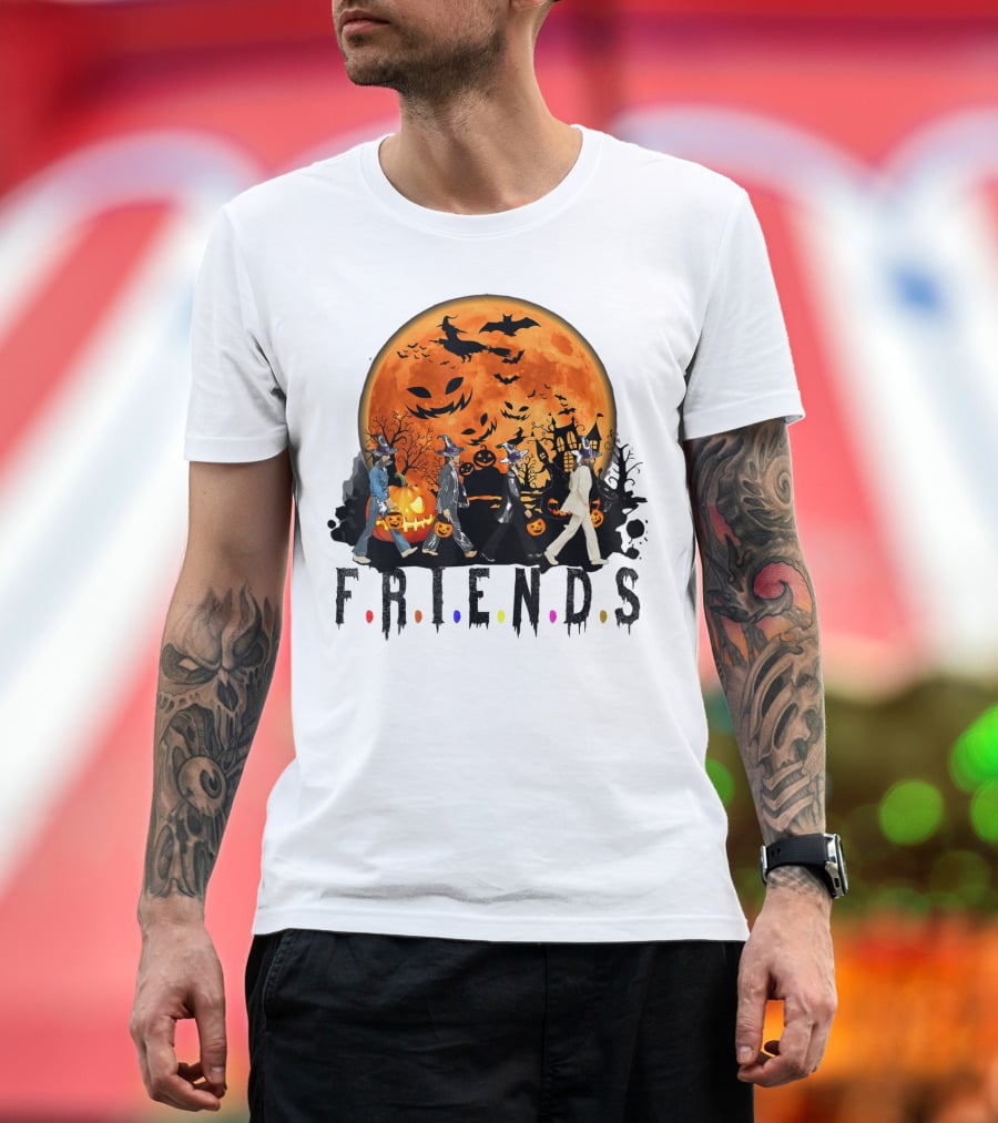 Halloween Friends Full Moon Walk With Characters Trick Or Treat T-Shirt