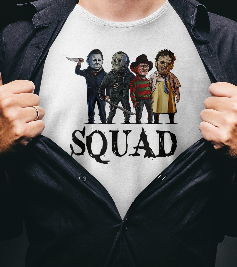 Halloween Horror Movies Fan Lover Squad Iconic Characters T-Shirt