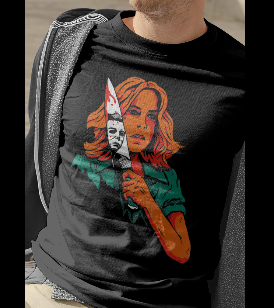 Halloween Horror Movie Girl Killer Mask 13th Knife T-Shirt