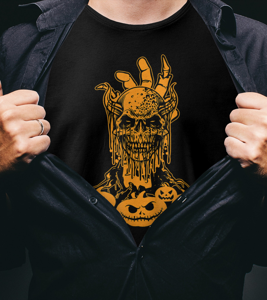 Happy Halloween Skull Horror Spooky Humorous Pumpkin Collection T-Shirt