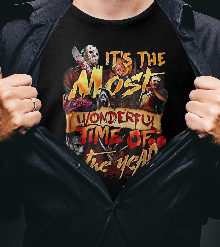 It's The Most Wonderful Time Of The Year Horror Icons Collage T-Shirt