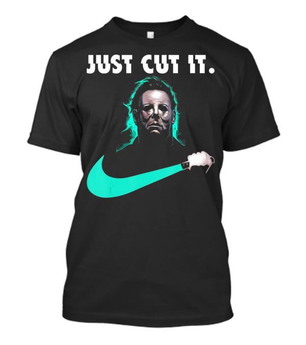Just Cut It Horror Vintage Halloween Michael Myers Knife Swoosh T-Shirt