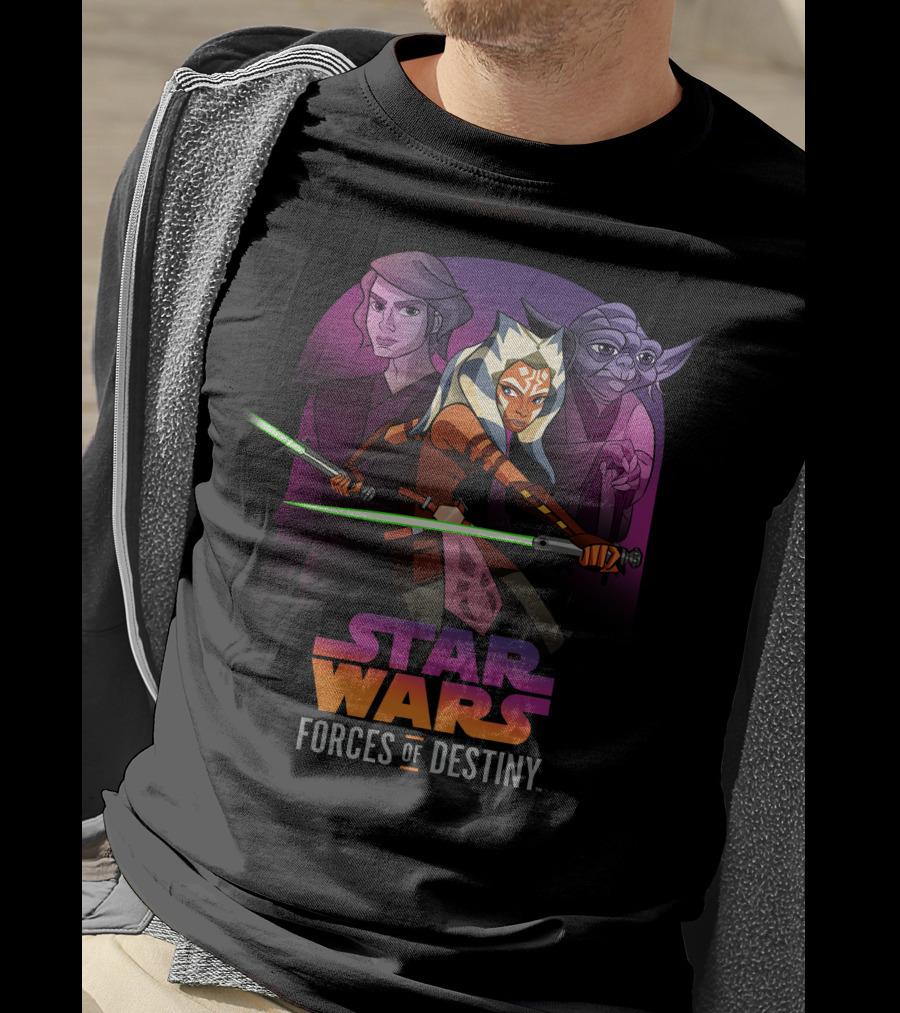 Star Wars Forces Of Destiny Ahsoka Anakin Yoda Jedi Adventure T-Shirt