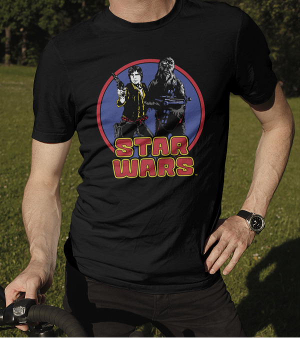 Star Wars Han Solo Chewbacca Retro Circle T-Shirt