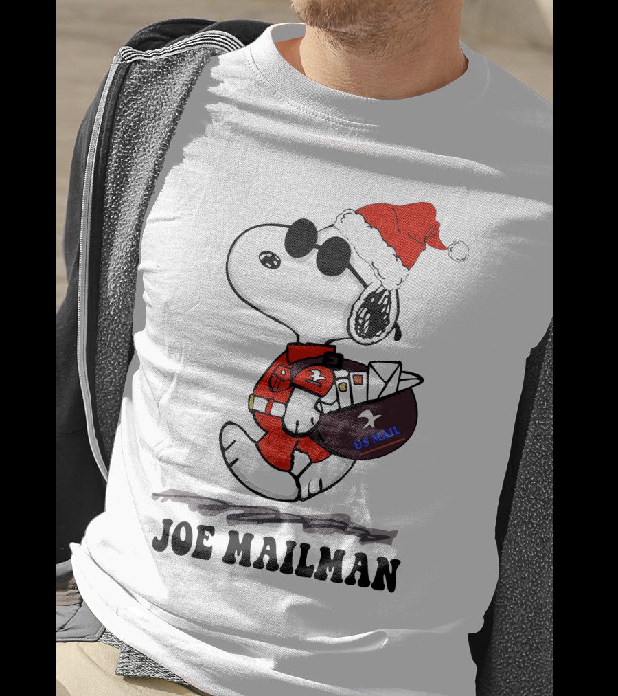 Joe Mailman Snoopy Santa Usps Holiday Delivery T-Shirt