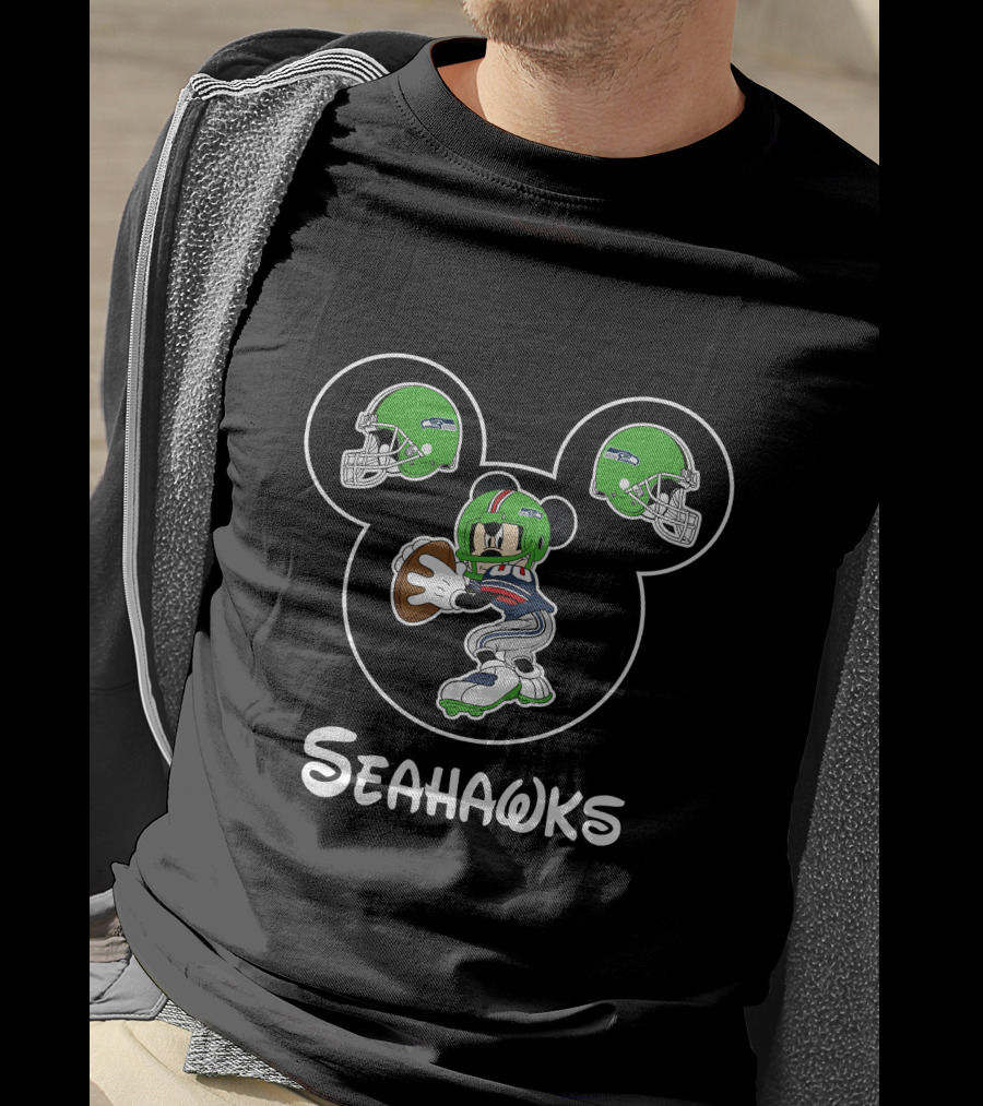 Mickey Mouse Seahawks Football Helmets T-Shirt