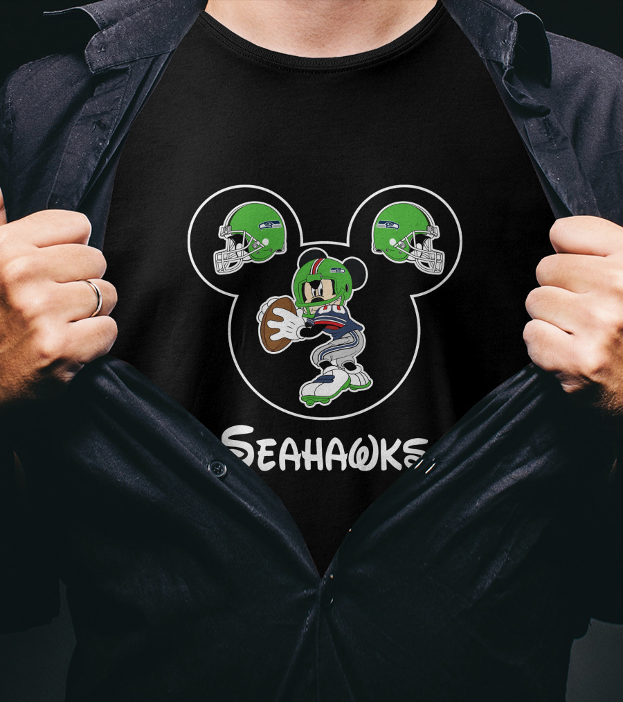 Mickey Mouse Seahawks Football Helmets T-Shirt