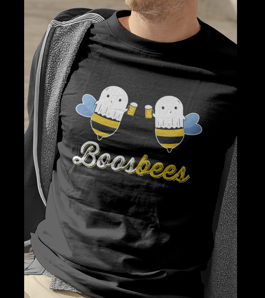 Boosbees Cute Cartoon Bees Cheers With Beer Glasses T-Shirt