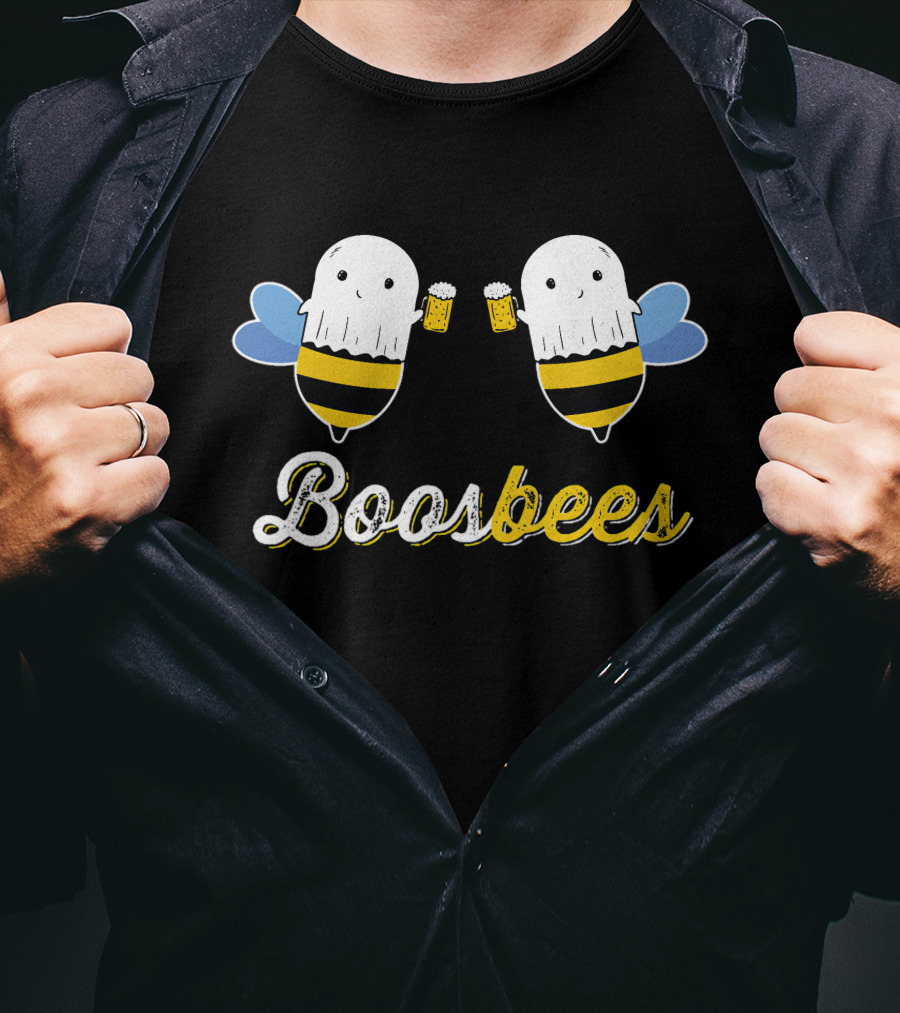Boosbees Cute Cartoon Bees Cheers With Beer Glasses T-Shirt