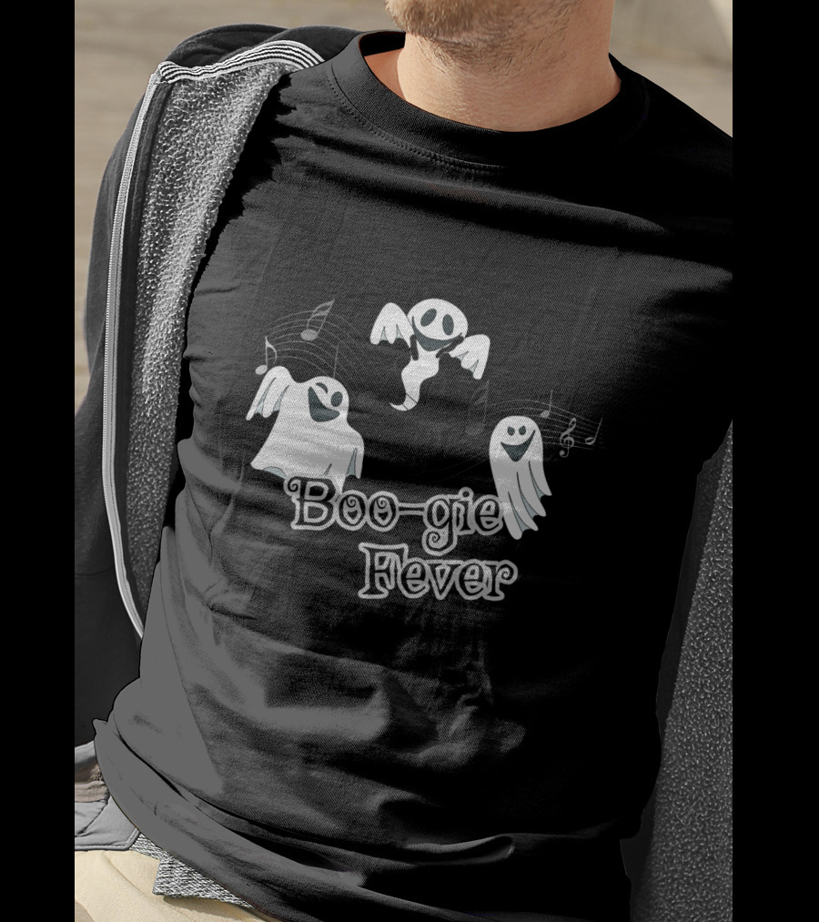 Boo-gie Fever Cute Ghost Halloween Music T-Shirt