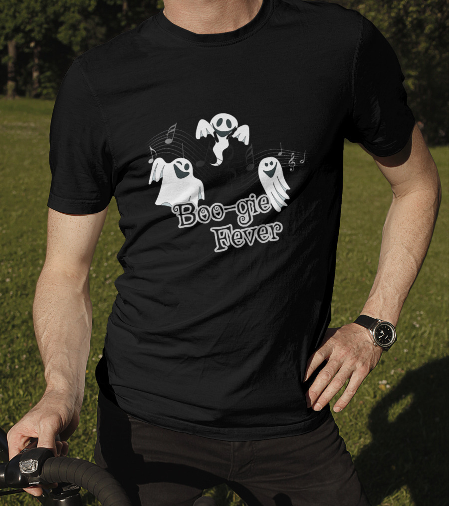 Boo-gie Fever Cute Ghost Halloween Music T-Shirt
