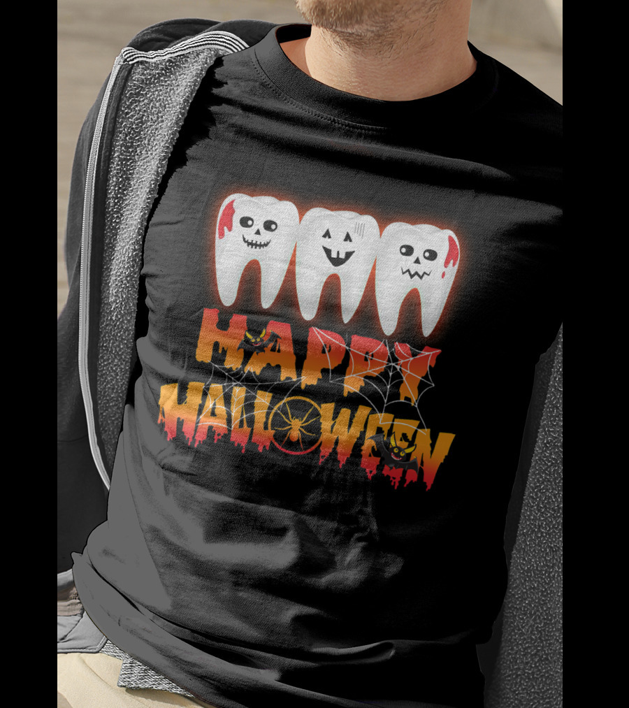 Happy Halloween Funny Costume Dental Teeth T-Shirt