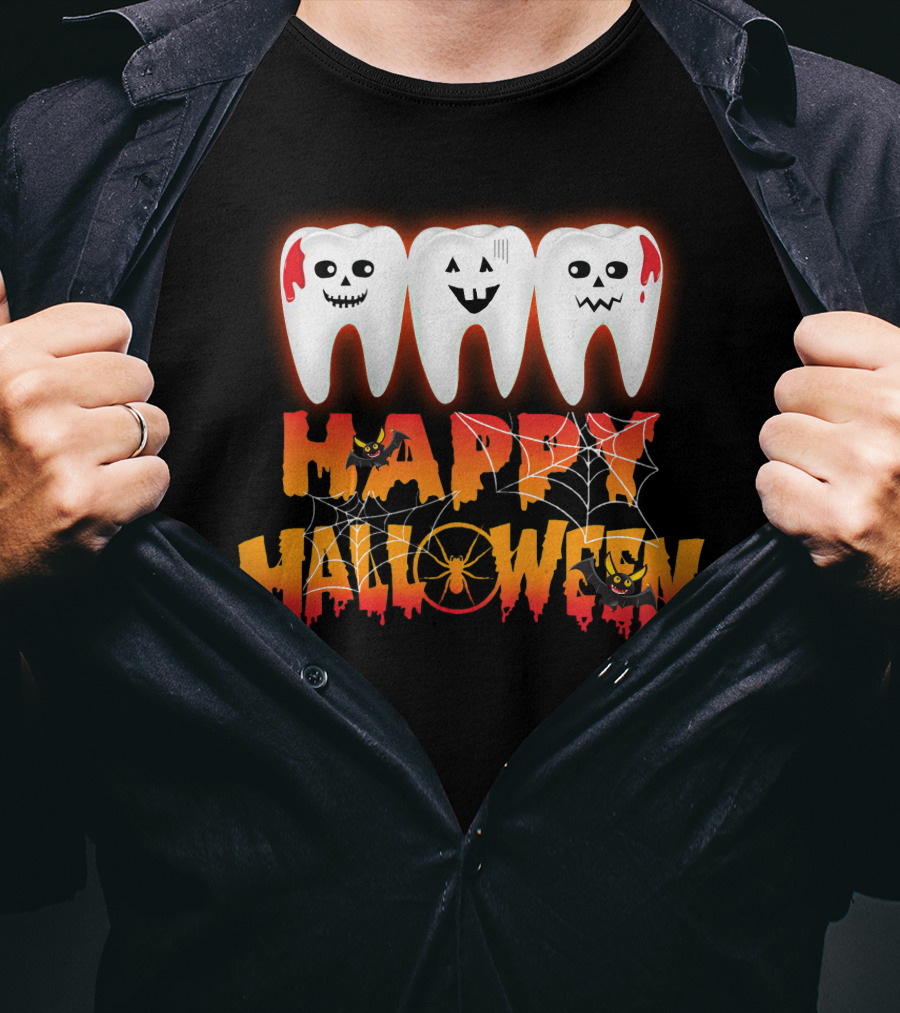 Happy Halloween Funny Costume Dental Teeth T-Shirt