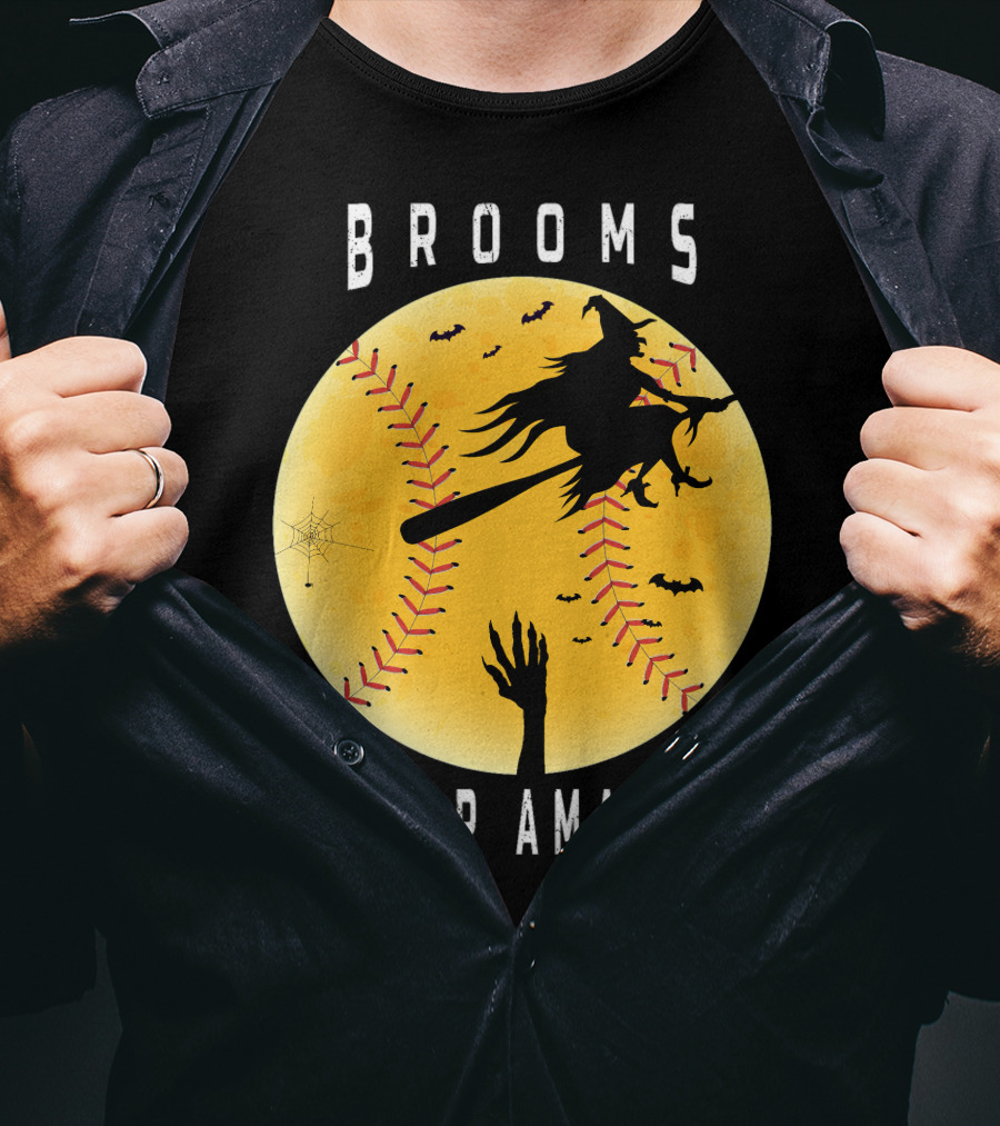 Halloween Brooms Baseball Witch Moon Hand Are For Amateurs T-Shirt