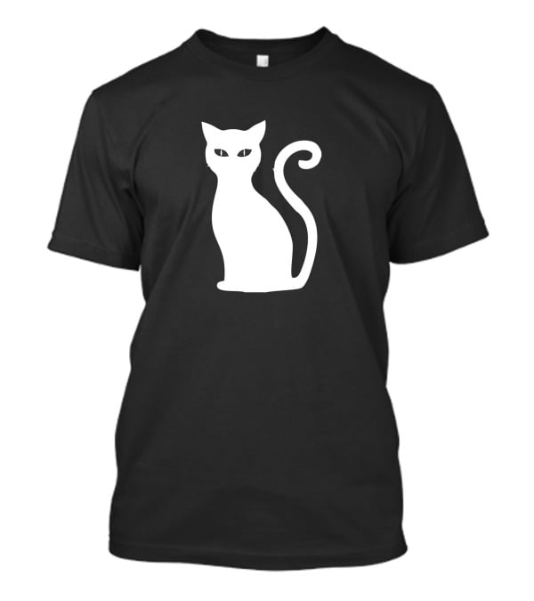 Halloween Cat Cute Cat Silhouette White T-Shirt