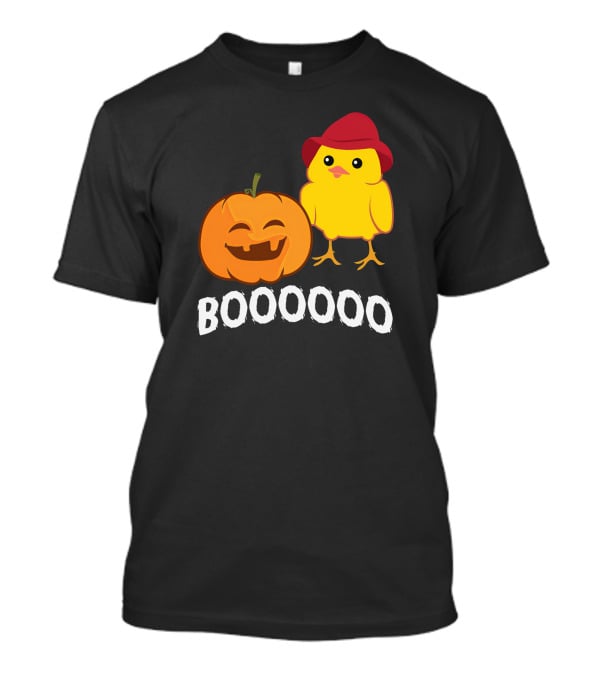 BOOOOO Halloween Funny Pumpkin And Chicken T-Shirt
