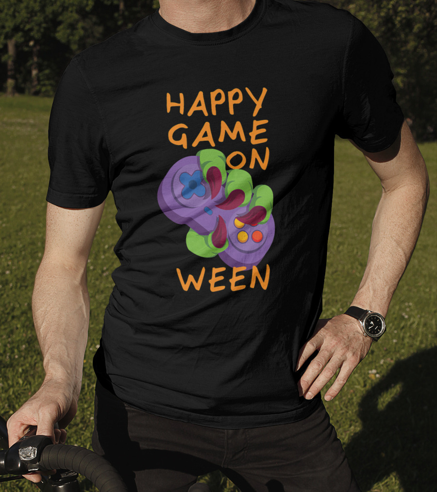 Happy Game On Ween Halloween Gamer Gaming Slogan Holiday Gamer T-Shirt