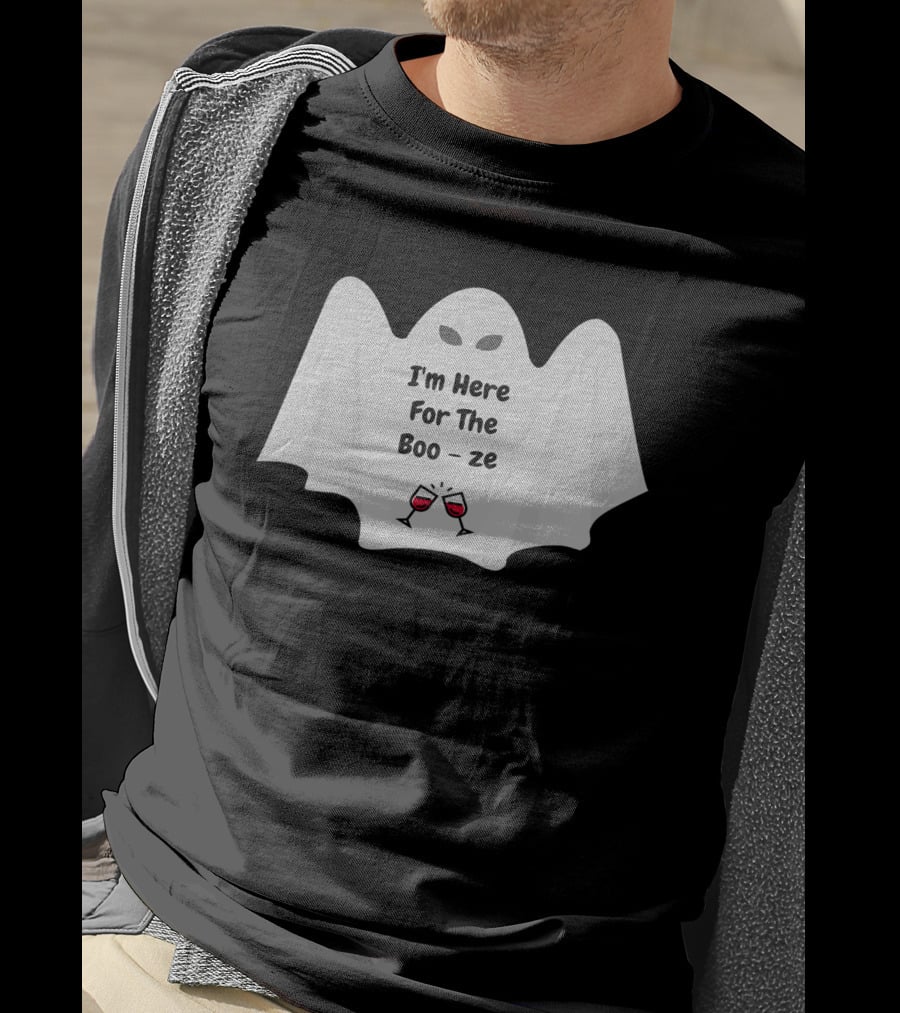 I'm Here For The Boo-ze Halloween Ghost T-Shirt