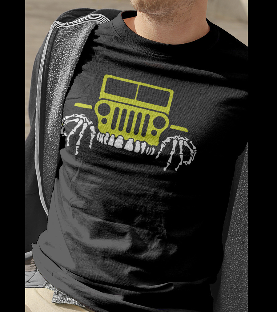 Halloween Jeep With Skeleton Wheels T-Shirt